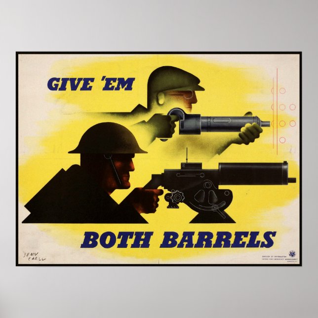 Poster Donnez les deux barils, 2ÈME GUERRE MONDIALE Milit (Devant)