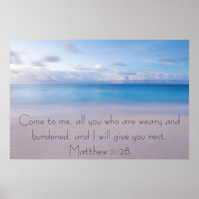 Poster Donnez-vous repos verset de la bible Matthieu 11:2 (Devant)