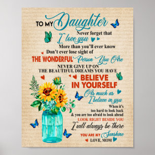 Poster Dons de filles Lettre À Ma Fille De Maman