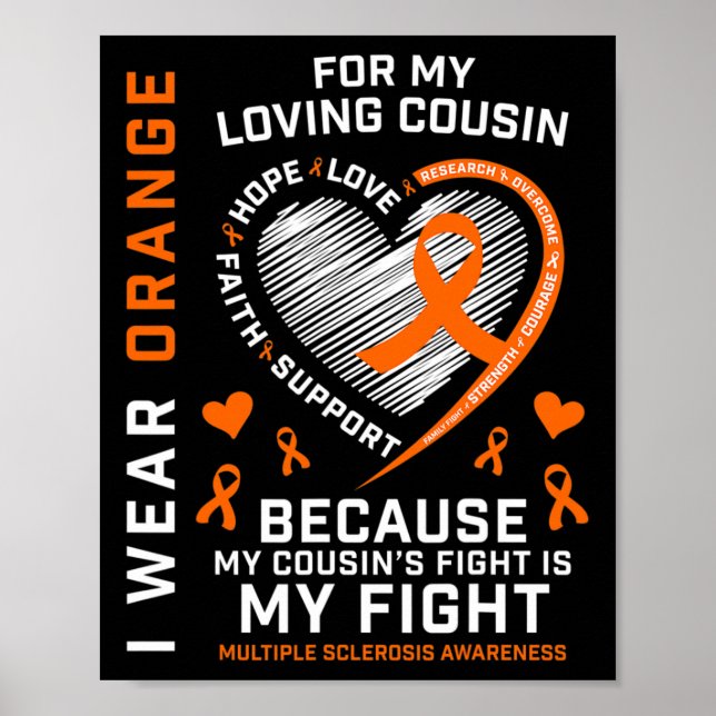 Poster Dons Orange Fighter Cousin Multiple Sclerosis Awa (Devant)