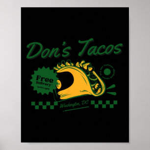 Poster Don's Tacos - Funny Patriotic Let's Go Taco Tarif