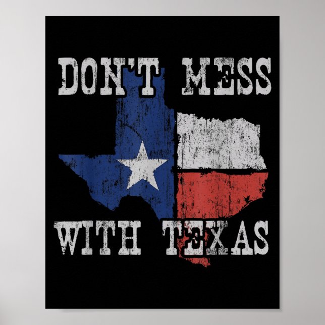 Poster Don't Mess With Vintage Texas Longhorn Lone Star S (Devant)