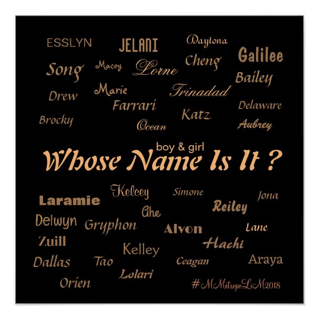Poster Dont nom I It? girl & boy Wall Art 20x20 / ZAZZLE (Devant)