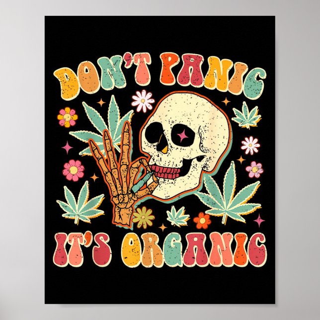 Poster Don't Panic It's Organic Weed Skull  (Devant)