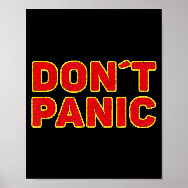 Poster Don't Panic Vintage Distressed, Sarcastic Panickin (Devant)