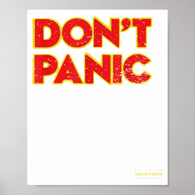 Poster Don't Panic Vintage Distressed Shirt  (Devant)