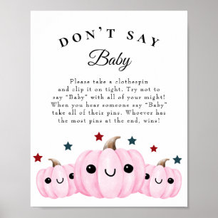 Poster "Don't Say Baby" Baby shower d'Halloween Jeu