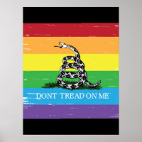 Don't tread on me Gadsden flag LGBT Rainbow grunge