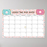 Donut Baby shower à thème devine la date d'échéanc