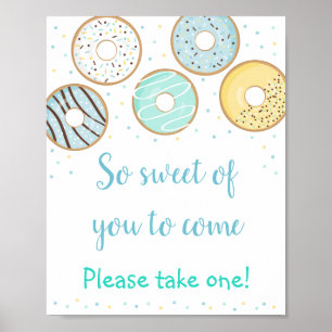 Poster Donut Bleu Doux De Vous Pour Venir Favoriser Signe