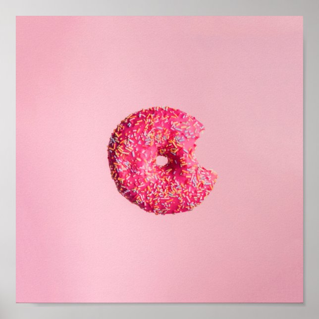 Poster Donut rose (Devant)