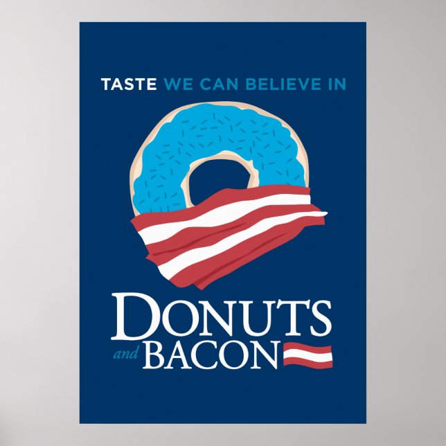 Poster Donuts et Bacon : Goût on peut croire en - bleu (Devant)