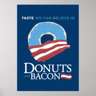 Poster Donuts et Bacon : Goût on peut croire en - bleu