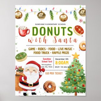 Poster Donuts modifiables avec flyer de père noël