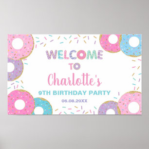 Poster Donuts saupoudrent l'Affiche de bienvenue Baby sho
