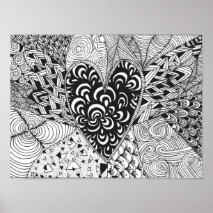 Poster Doodle cardiaque inspiré 2