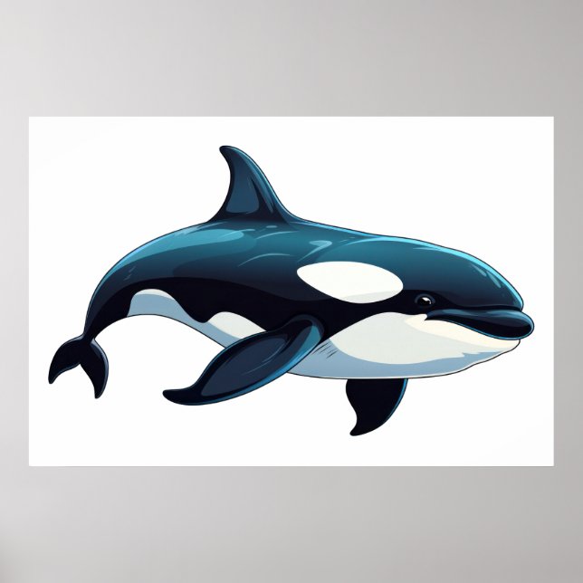 Poster Doodle Cute Orca (Devant)
