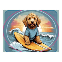 Doodle Dog Surfing