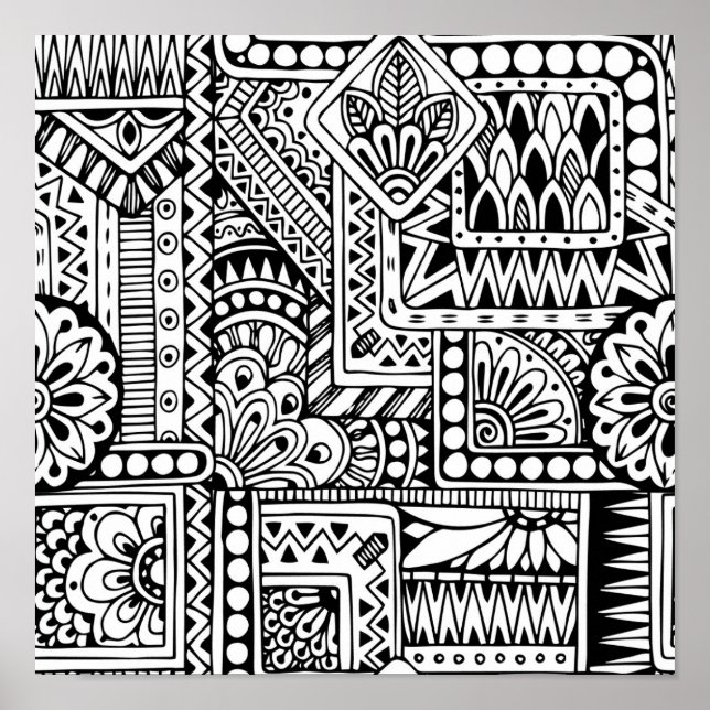 Poster Doodle ethnique 2 (Devant)