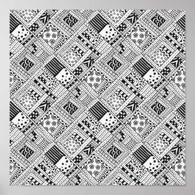 Poster Doodle Motif indien 2 (Devant)