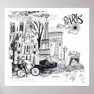Poster Doodle Paris France