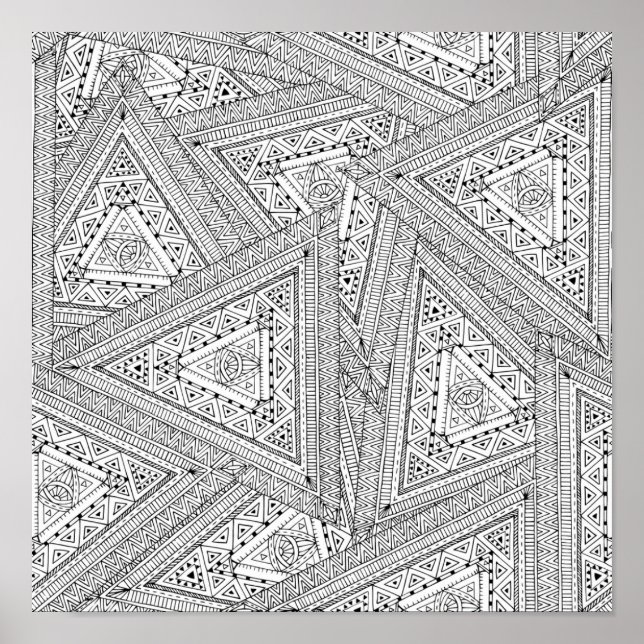 Poster Doodle tribal 2 (Devant)