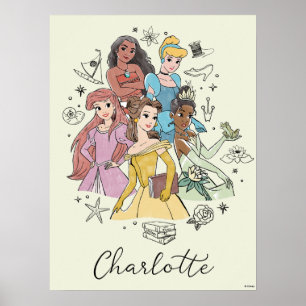 Poster Doodles Disney Princess Marker
