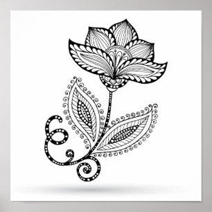 Poster Doodles Henna Paisley Mehndi 2