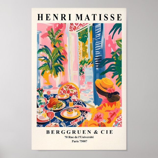 Poster Dopamine Decor, Femme Dîner Dans Un Restaurant, Pr (Devant)