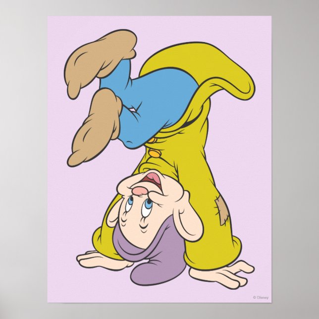 Poster Dopey Doing a Head Stand (Devant)