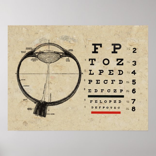 Poster d'optométrie Ophtalmologiste (Devant)