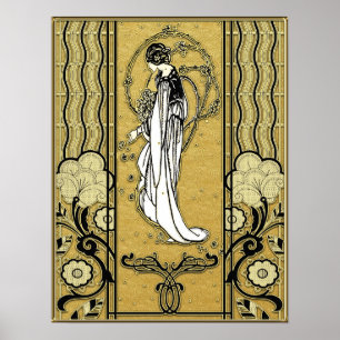 Poster d'or et d'Art nouveau noir.