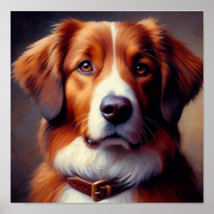 Poster d'or mignon pour chien d'extraction
