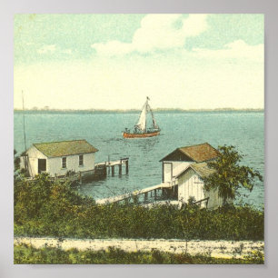 Poster DORA de BÂTI, FL - péniche Row, 1907