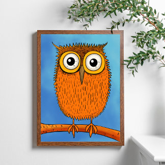 Poster d'Orange Owen avec grand oeil