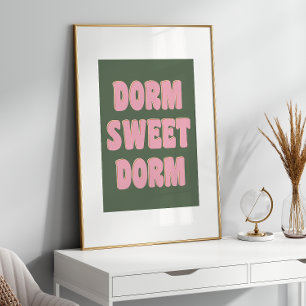 Poster Dormez Doux Dorm Chambre Lettres Colorées Rose Ver