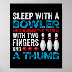 Poster Dormir De Bowling Avec Bowler Pun SPORT Vintage