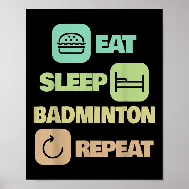 Poster Dormir - Répétition de badminton - Joueur de badmi (Devant)