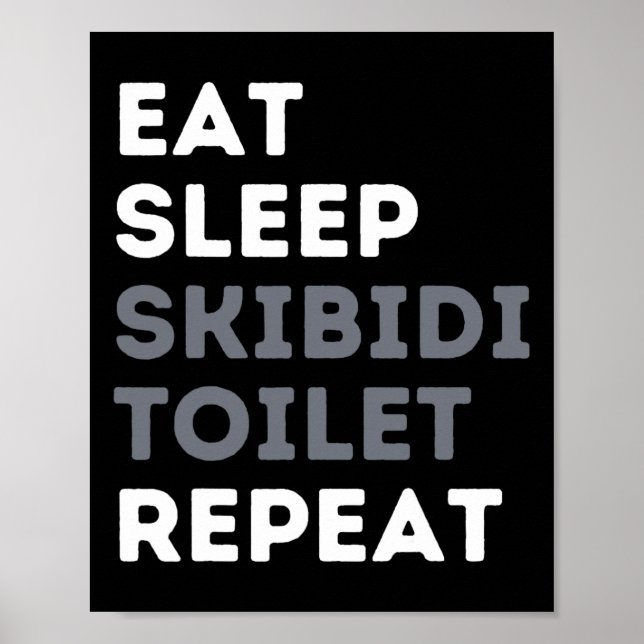 Poster Dormir Skibidi Toilet Répéter Funny Skibidi Toil (Devant)