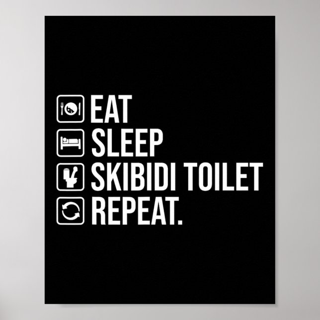 Poster Dormir Skibidi Toilet Répéter Funny Skibidi Toil (Devant)