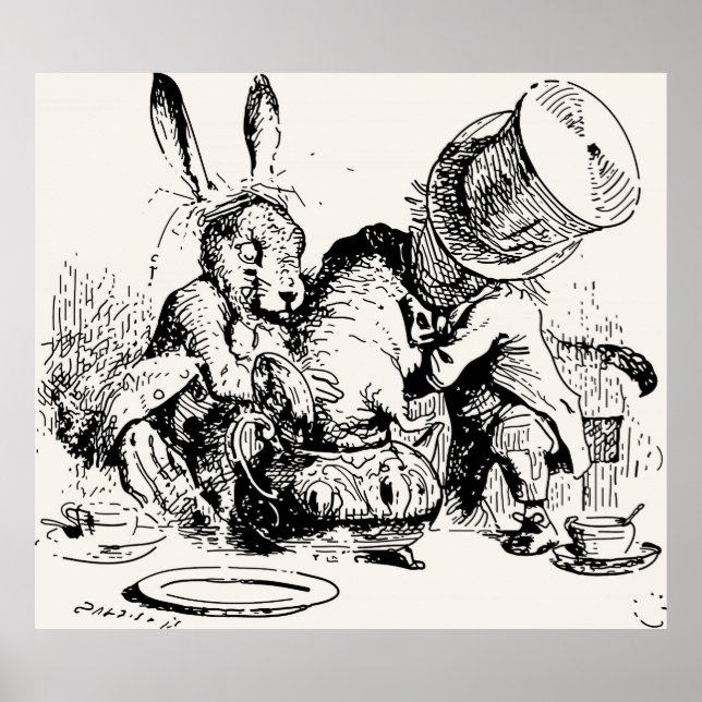 Poster Dormouse Dans Le Teapot Mad Tea Party (Devant)