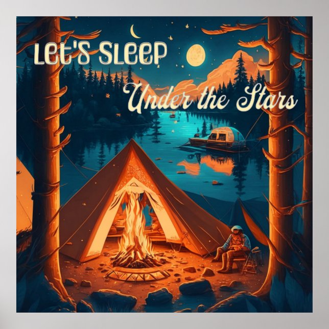 Poster Dors sous les étoiles | Camping Art Thématique (Devant)