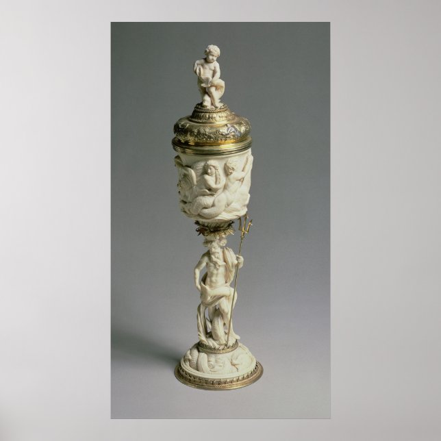 Poster Dorure d'argent et gobelet d'ivoire sculpté (Devant)