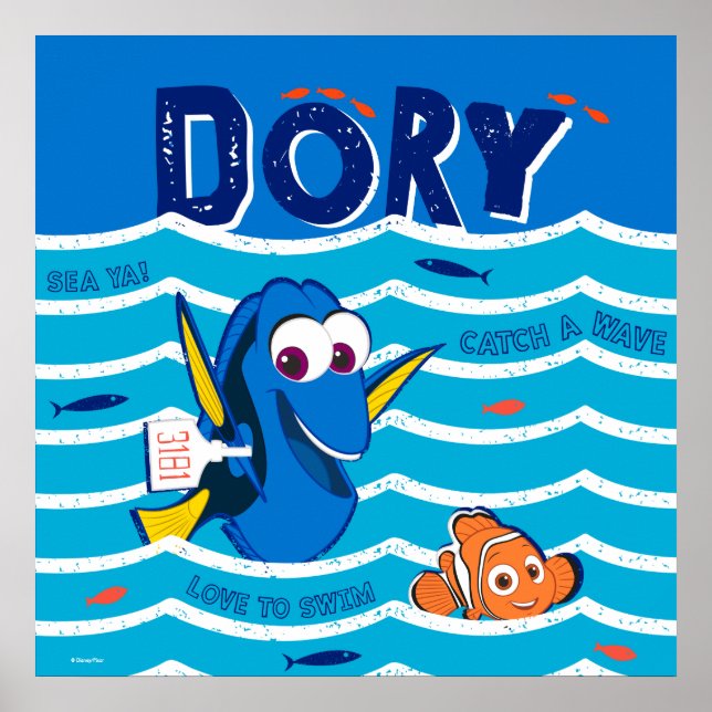 Poster Dory & Nemo Aimer nager (Devant)