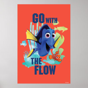 Poster Dory & Nemo   Aller avec le graphique de l'aquarel