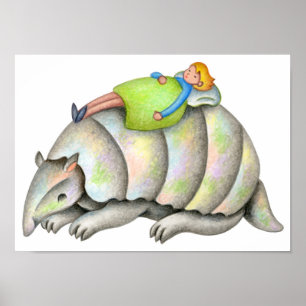 Poster Dos chaud d'un tatou.