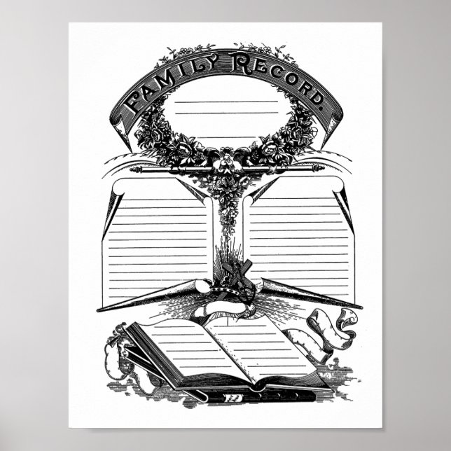 Poster Dossier familial Certificat de mariage de décès ar (Devant)