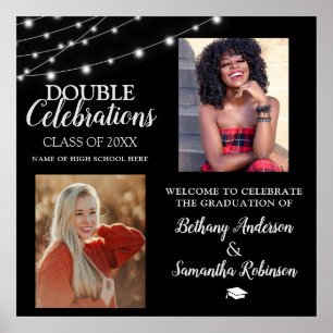 Poster Double 2 Photo Graduation Bienvenue