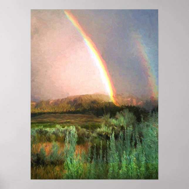 Poster Double arc-en-ciel (Devant)