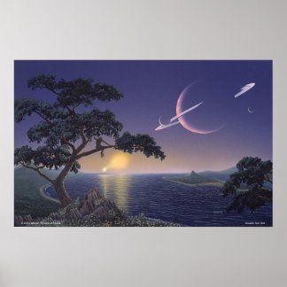 Poster Double coucher de soleil